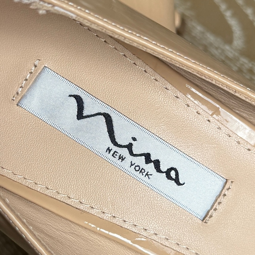 Nina 60 Patent Leather Heels Nude Size 9.5 - Picture 6 of 16